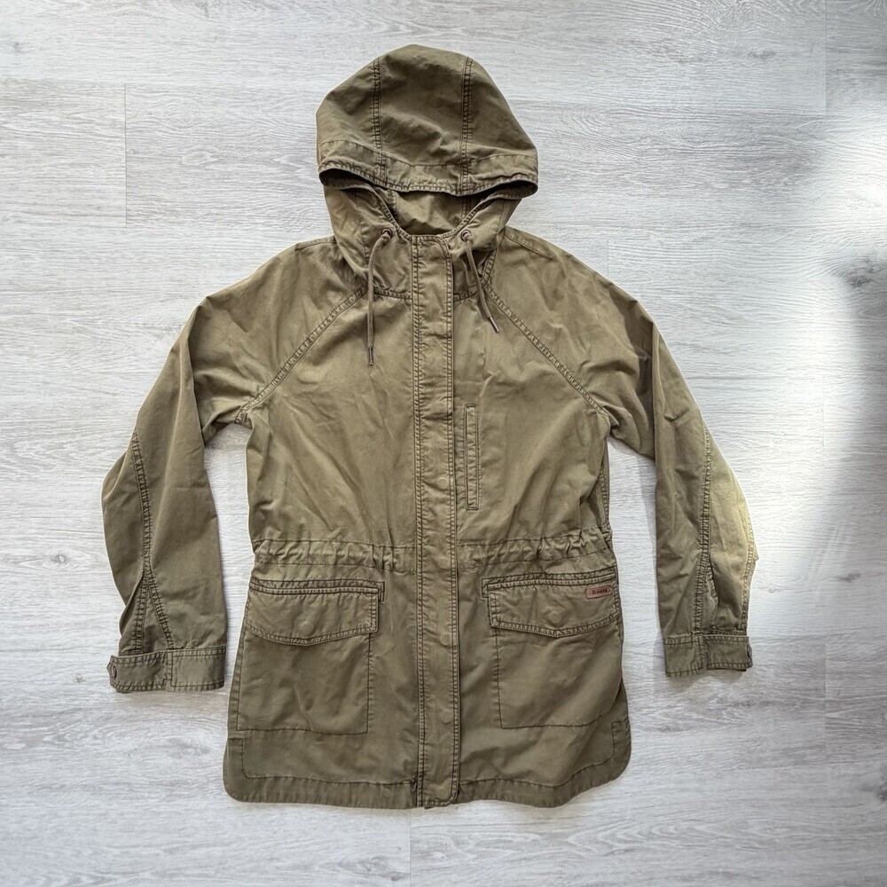 Roots Canada Field Hooded Jacket Women Sz S Military Cargo Anorak Utility Grunge